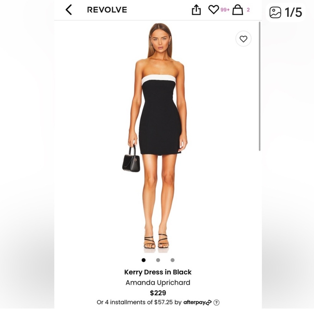 Amanda Uprichard Strapless Dress in Black and White